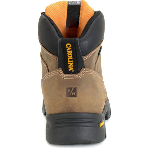 Carolina work boots, back view.