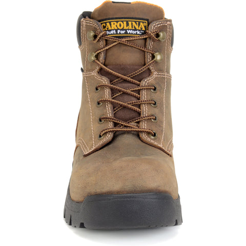 Carolina work boots, safety toe, front view.
