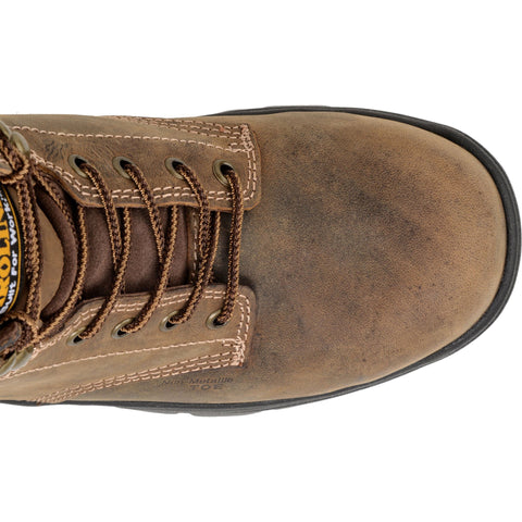 Tan color Carolina Shoe Safety toe.
