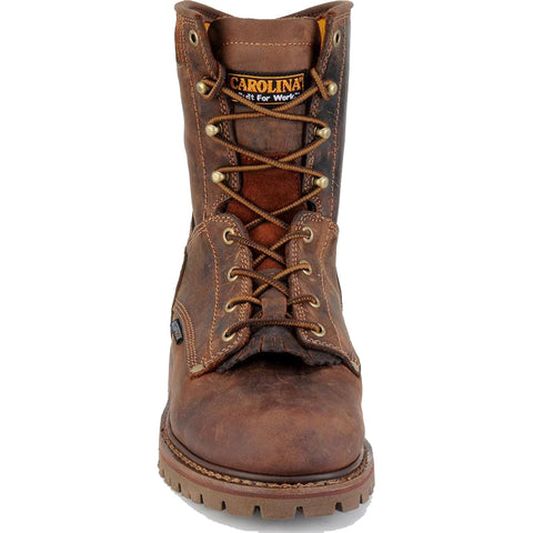 Leather Carolina Work boots, front view.
