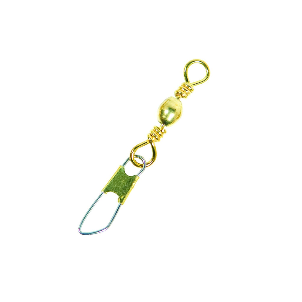 Eagle Claw Fishing Tackle Gold Barrel Swivel with Safety Snap