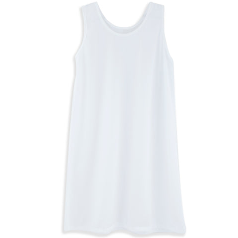 Child-size white nylon slip