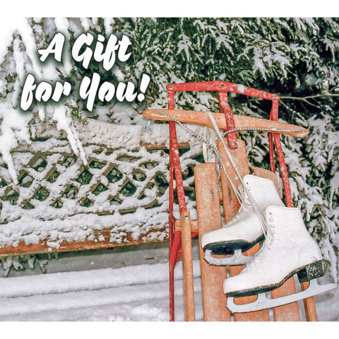 Good's Store Gift Card in a Sled and Skates Holder