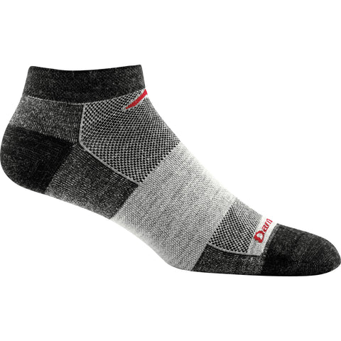 Darn Tough men's no show light sock in charcoal & black