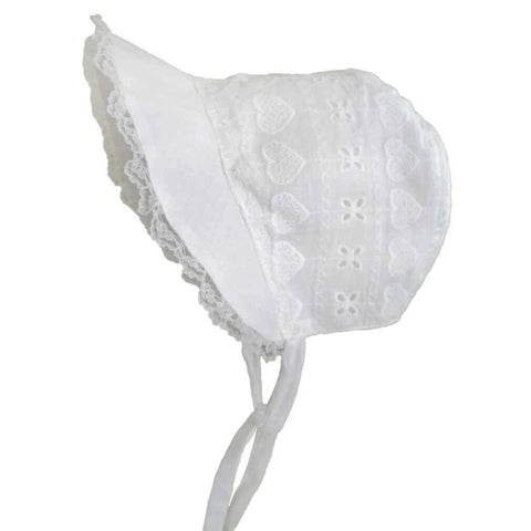 White baby bonnet