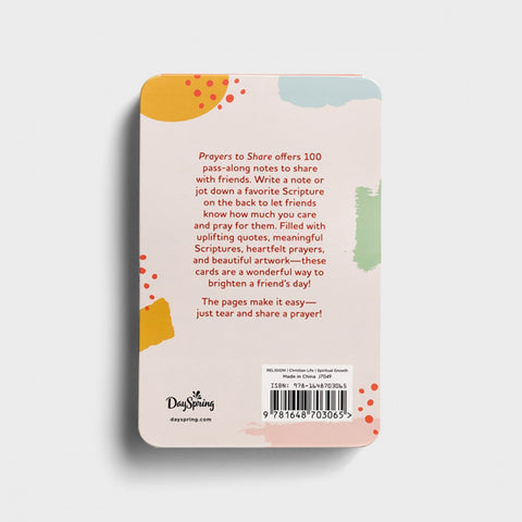 Prayers to Share: 100 Pass-Along Notes to Celebrate Friendships Back Cover