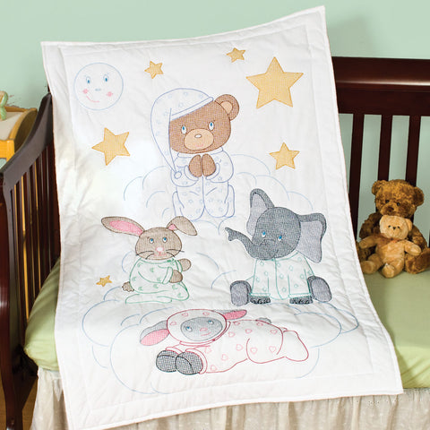 Praying Bear & Friends Crib Quilt Top