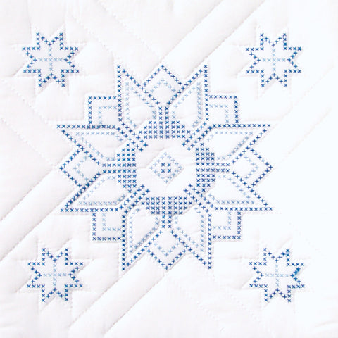 Cross Stitch Stars 18-Inch Quilt Block