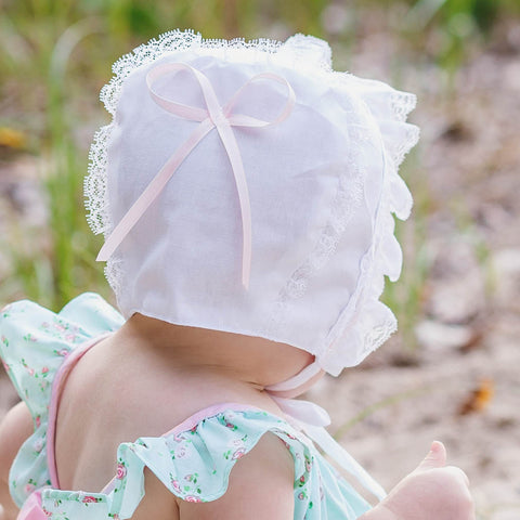 Back of baby bonnet.