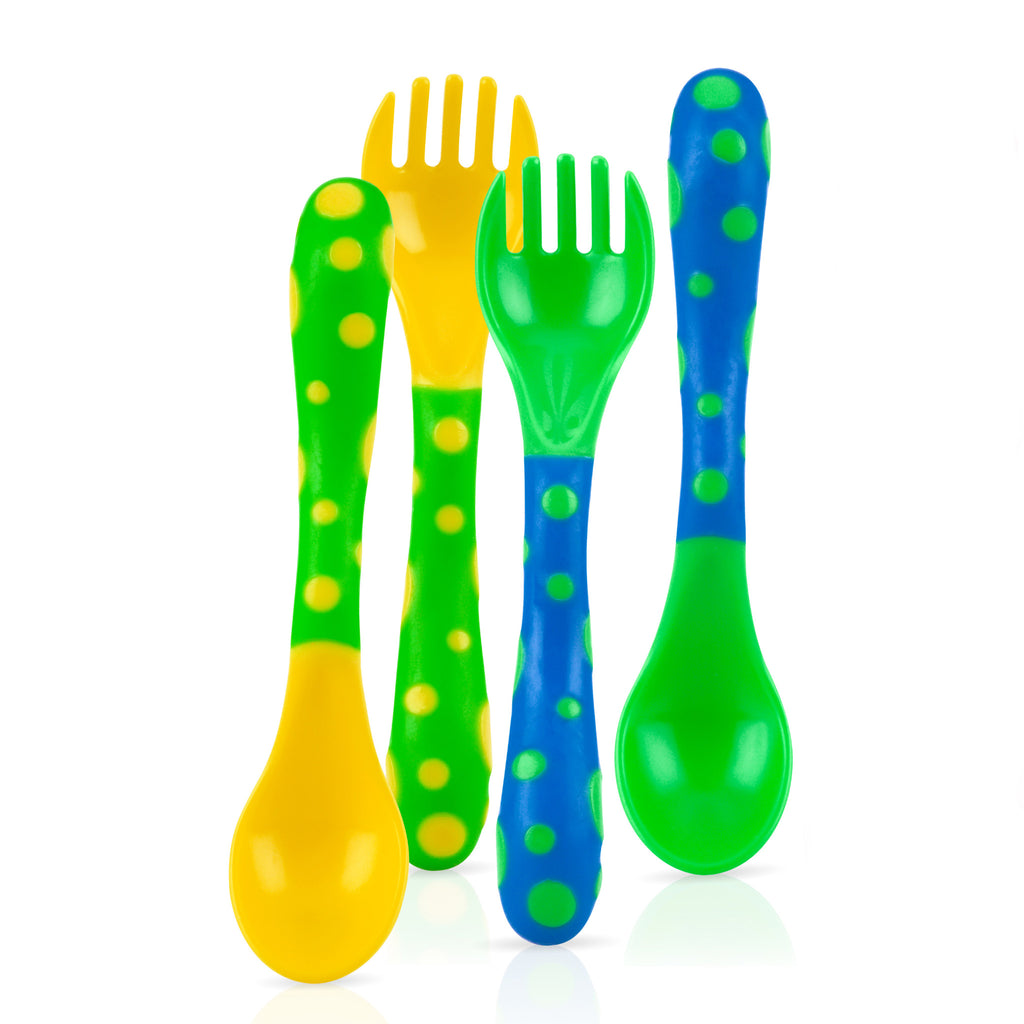 Toddler Spoon and Fork Set, Easy Grip for Baby, Toddler Children, Perfect  Self Feeding Learning Utensils, 12 Month+ (Car)