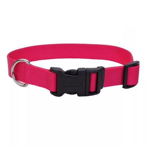 Pink Flamingo Adjustable Dog Collar with Plastic Buckle