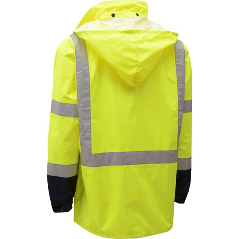 Back of High Vis Rain Coat
