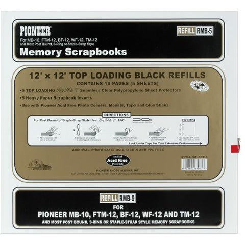Black Refill Pages for Memory Scrapbooks RMB-5