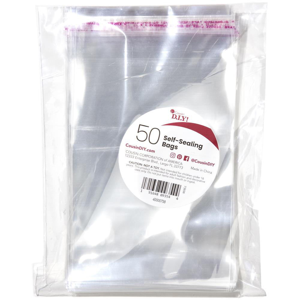 Cousin DIY Self-Sealing Plastic Bags 50-Count 4 x 6 inches 40000758