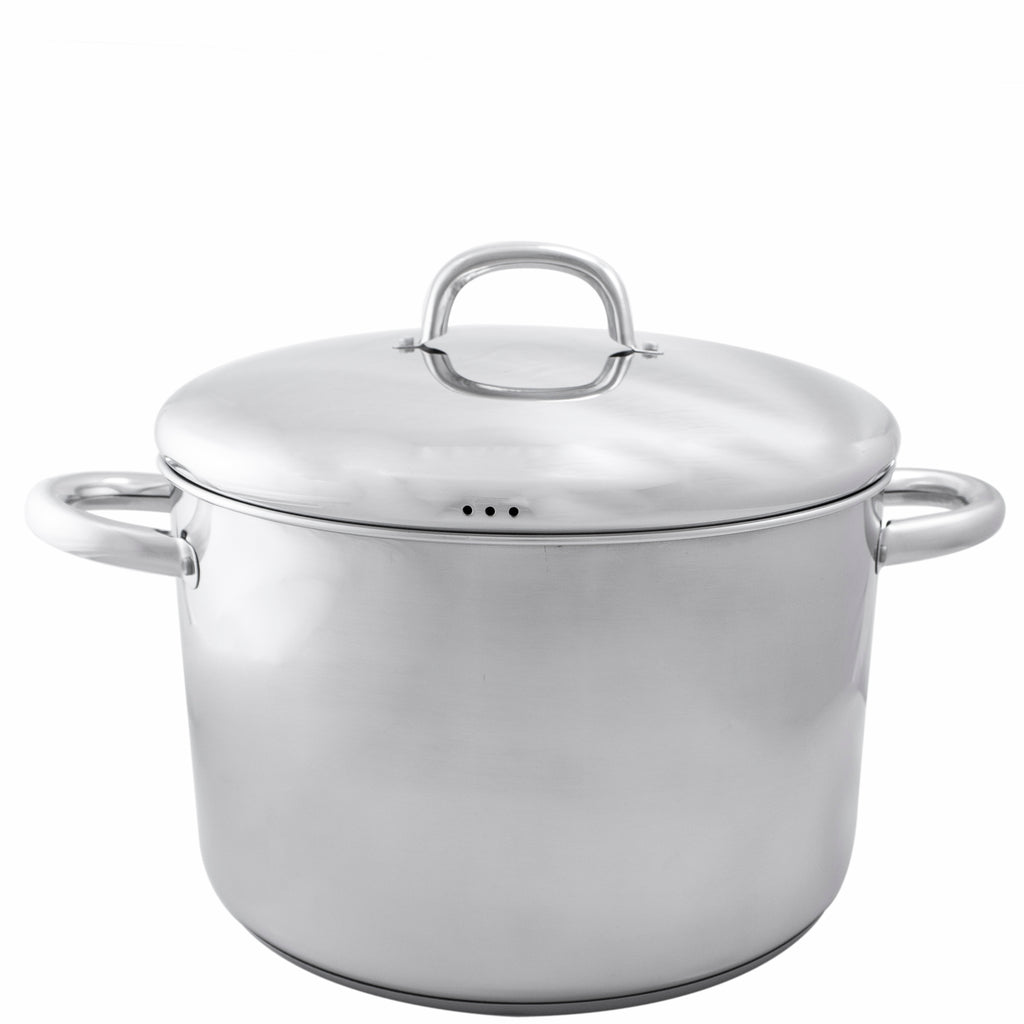 Commercial 12QT Stainless Steel Aluminum-Clad Stock Pot with Cover