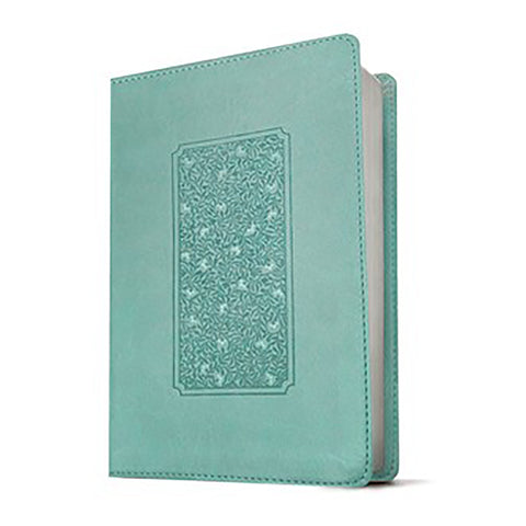 Teal Floral Frame Leatherlike Bible