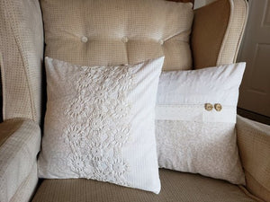 How to Make Shabby Chic Pillow Shams with Lace and Buttons - Good's Store Online