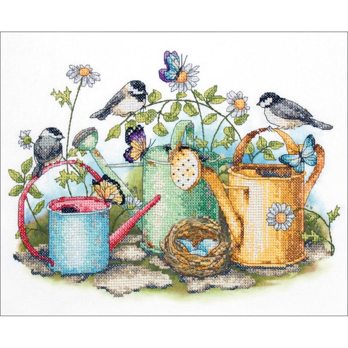 Watering Can Stamped Cross Stitch Kit 70-03243