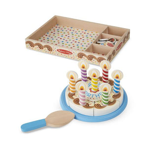 birthday cake and wooden storage box