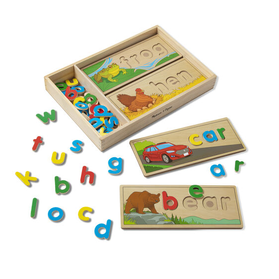 See and spell learning toy. Car and bear pieces.