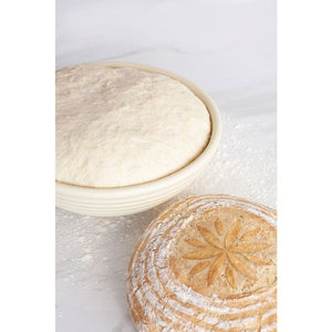 Talisman Proofing Basket with Embosser 00546 shown in baked bread loaf