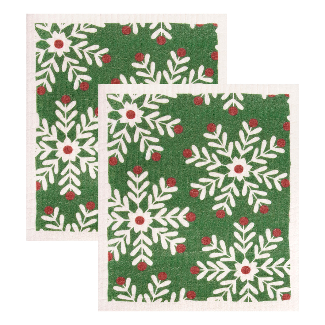 2-Pack Multi Snowflake Swedish Sponge Cloths 23183