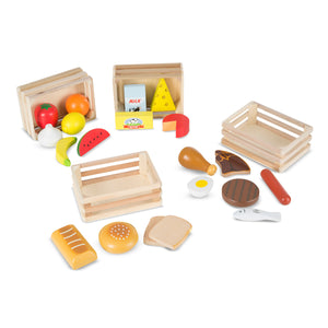 wooden food group set, sorted