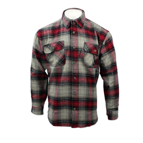 Good Traditions men's Juneau brawny flannel shirt in cherry red plaid