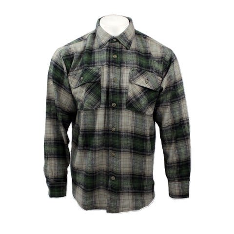 Good Traditions men's Juneau brawny flannel shirt in green plaid