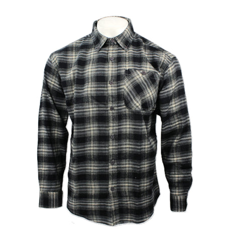 Good Traditions men's Yellowstone midweight flannel shirt in black plaid