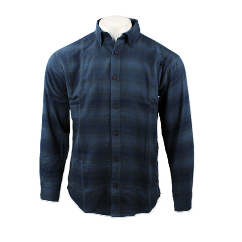 Good Traditions men's Yellowstone midweight flannel shirt in navy plaid