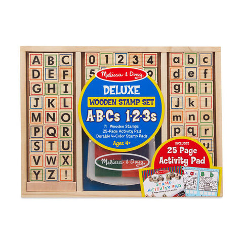 Wooden stamp set. Front of package.