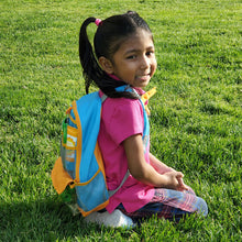 child wearing backpack