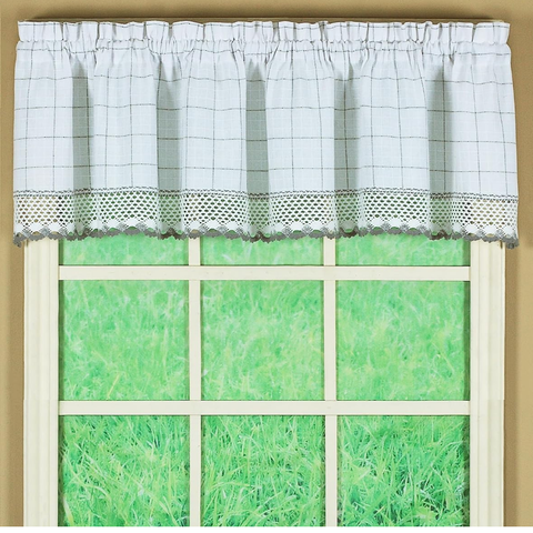 White & Gray Adirondack Valance