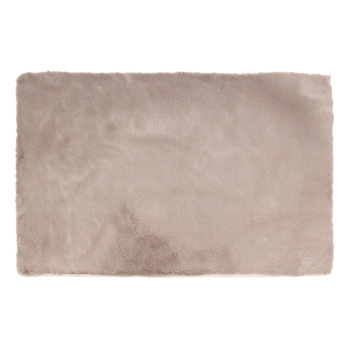 Taupe Luxurious Faux Fur Bath Mat