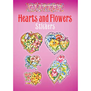 Dover Glitter Hearts and Flowers Stickers