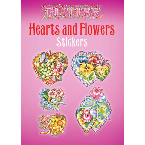 Dover Glitter Hearts and Flowers Stickers