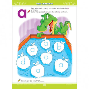 School Zone Big Alphabet Workbook sample page for letter a