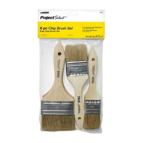 1.5-inch, 2-inch, 3-inch, 6 pack Flat Chip Brush Set