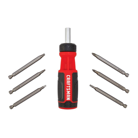 10.6 in. 7 Pc Push-n-Pick Ratcheting Multi-Bit Screwdriver Kit