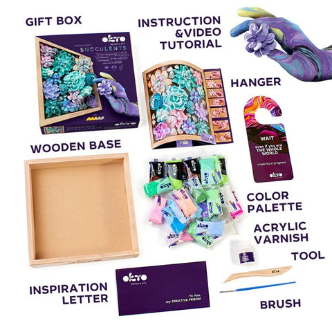 Sensory Art 3D Woodcraft Tenderness Succulent 10010