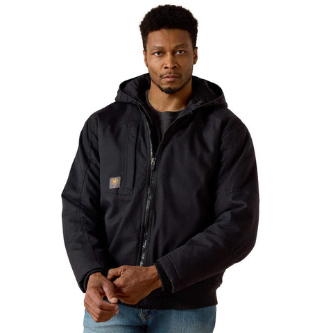 Ariat Men's Rebar Washed DuraCanvas Insulated Work Jacket in Black