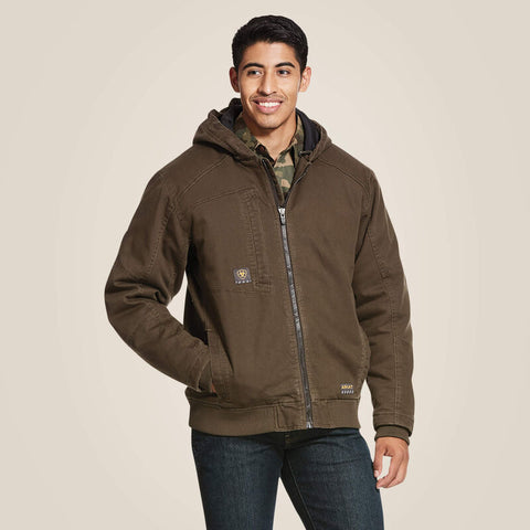 Ariat men's Rebar Washed DuraCanvas Insulated Jacket in brown