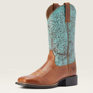 Outside Angle of Round Up Wide Square Toe Fashion Western Boot