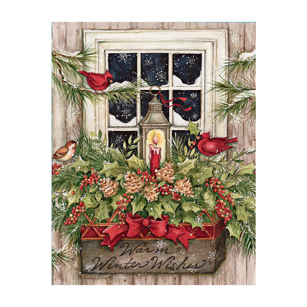 Window Box Snow Christmas Boxed Cards 1004688