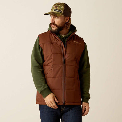 Men's Crius Insulated Vest in Potting Soil Brown