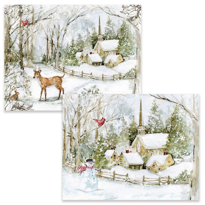 Snowy Scene Christmas Boxed Cards 100823