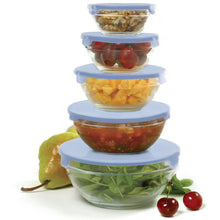 Glass Bowl Set with Lids 1018