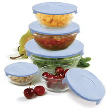 Glass Bowl Set with Lids 1018