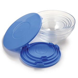 Glass Bowl Set with Lids 1018
